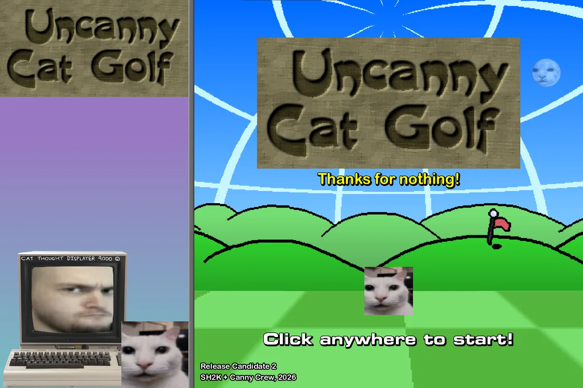 Uncanny Cat Golf make power serve direction course image