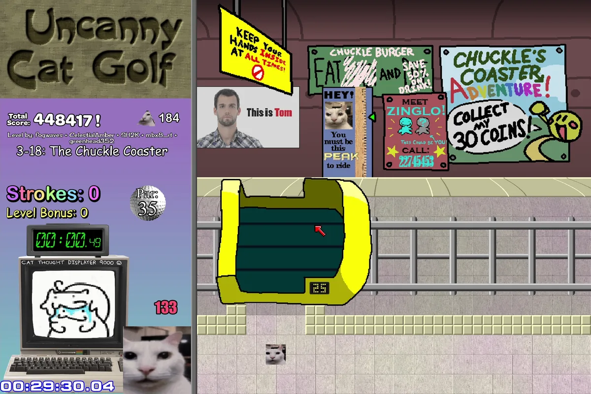 Uncanny Cat Golf read the score without rushing course image